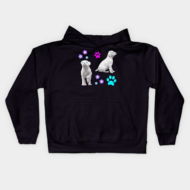 Cute White Boxer Puppy Gifts Kids Hoodie by 3QuartersToday